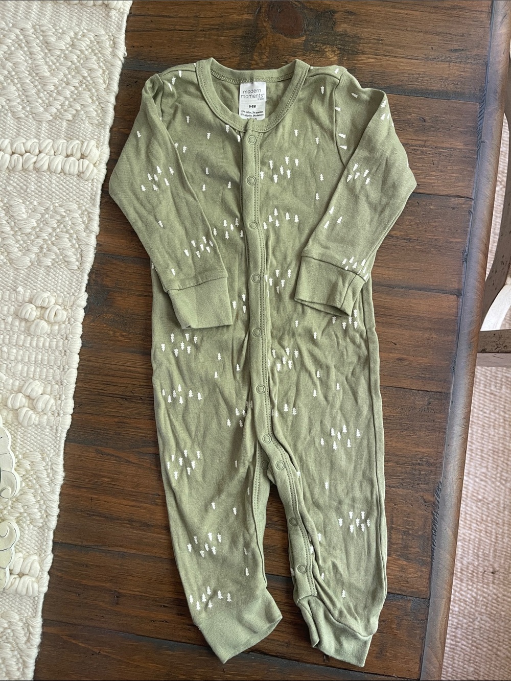 Olive Green Baby One-Piece - Snap Front